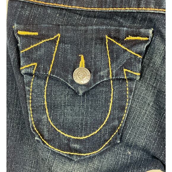 True Religion Womens Jeans Joey Twisted Seam Flare Leg Bootcut Dark Wash 26 x 32 - Picture 13 of 16